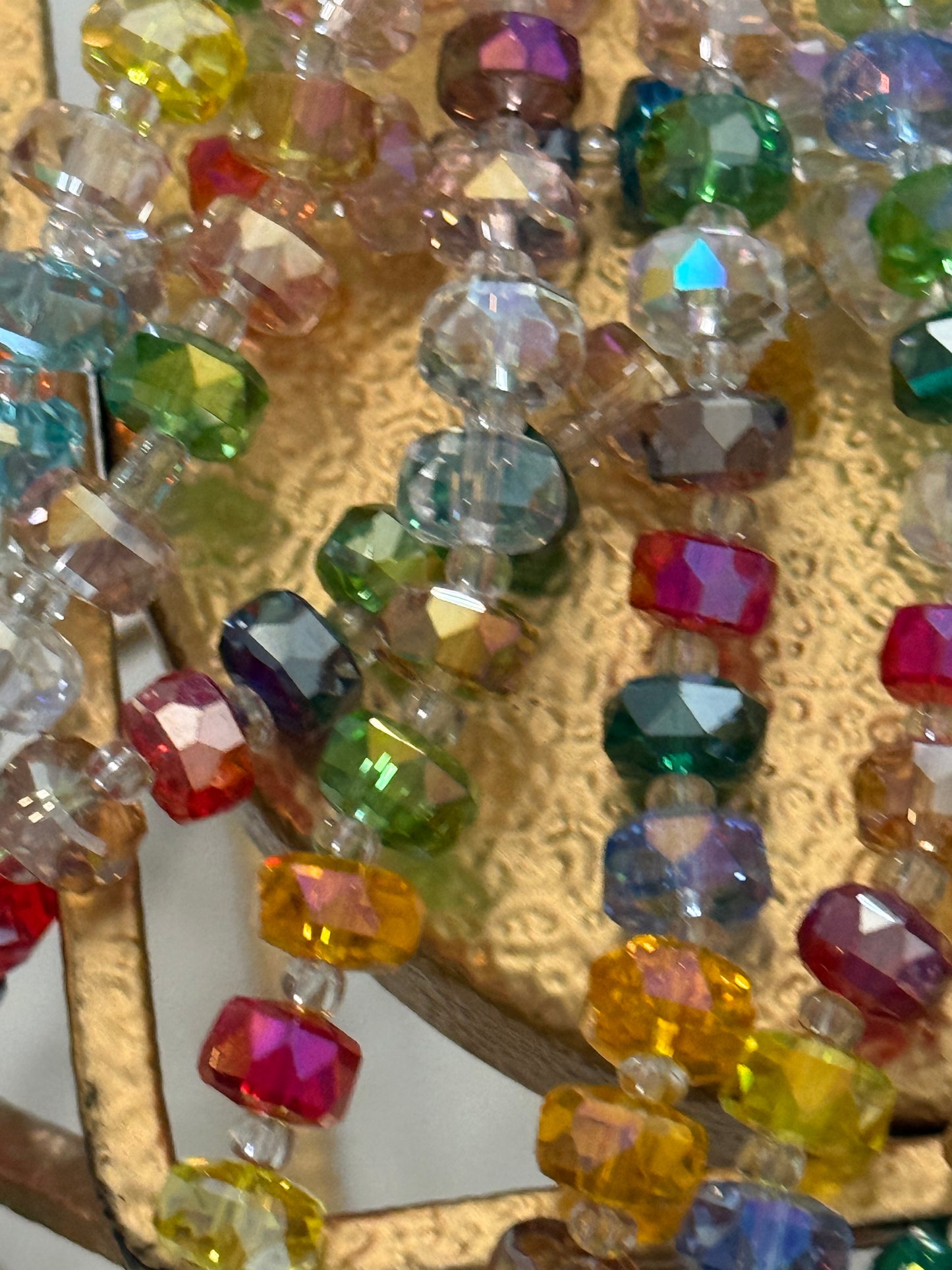 GLASS RONDELLE 8X5MM AB MIXED COLORS 1 STRAND