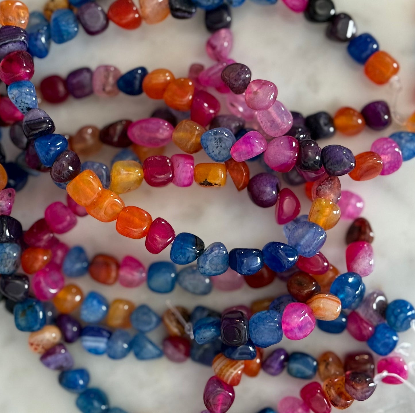 AGATE NUGGETS 8-16MM MIXED COLOR 1 STRAND
