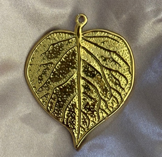 PENDANT LEAF 56MM STAINLESS STEEL GOLD PLATED 18 KT 1 PC