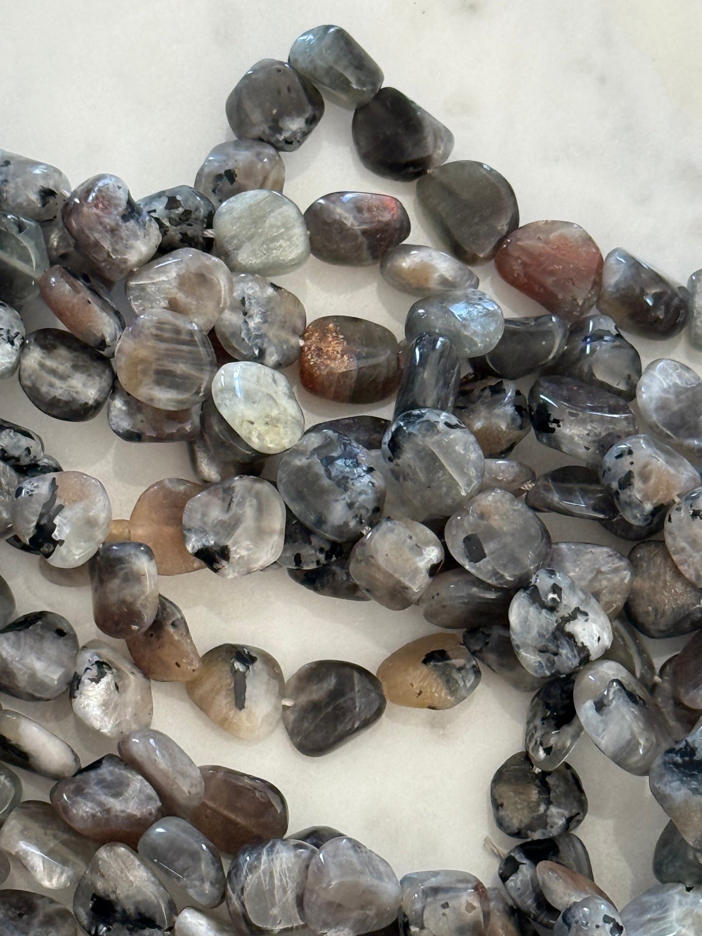 MOONSTONE NUGGET 10-14MM ABOUT 36-43 BEADS PER 1 STRAND