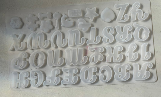 SILICONE MOLD ALPHABET 35X196 MM 1 PC
