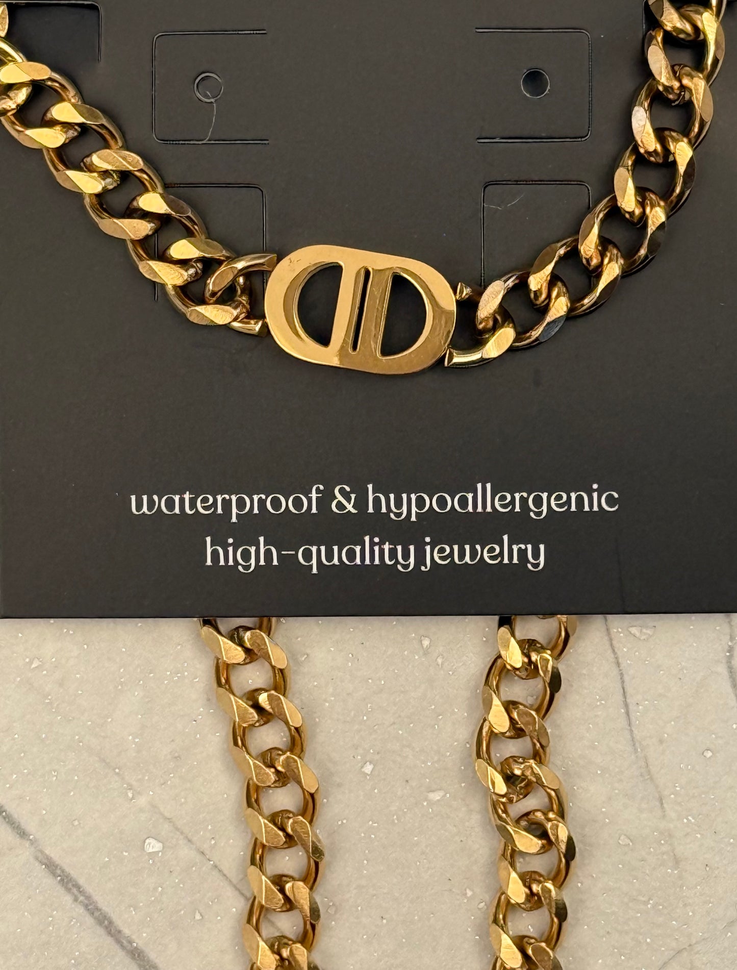 NECKLACE CUBAN CHAIN GP 18KT MEDIUM SIZE 1 PC