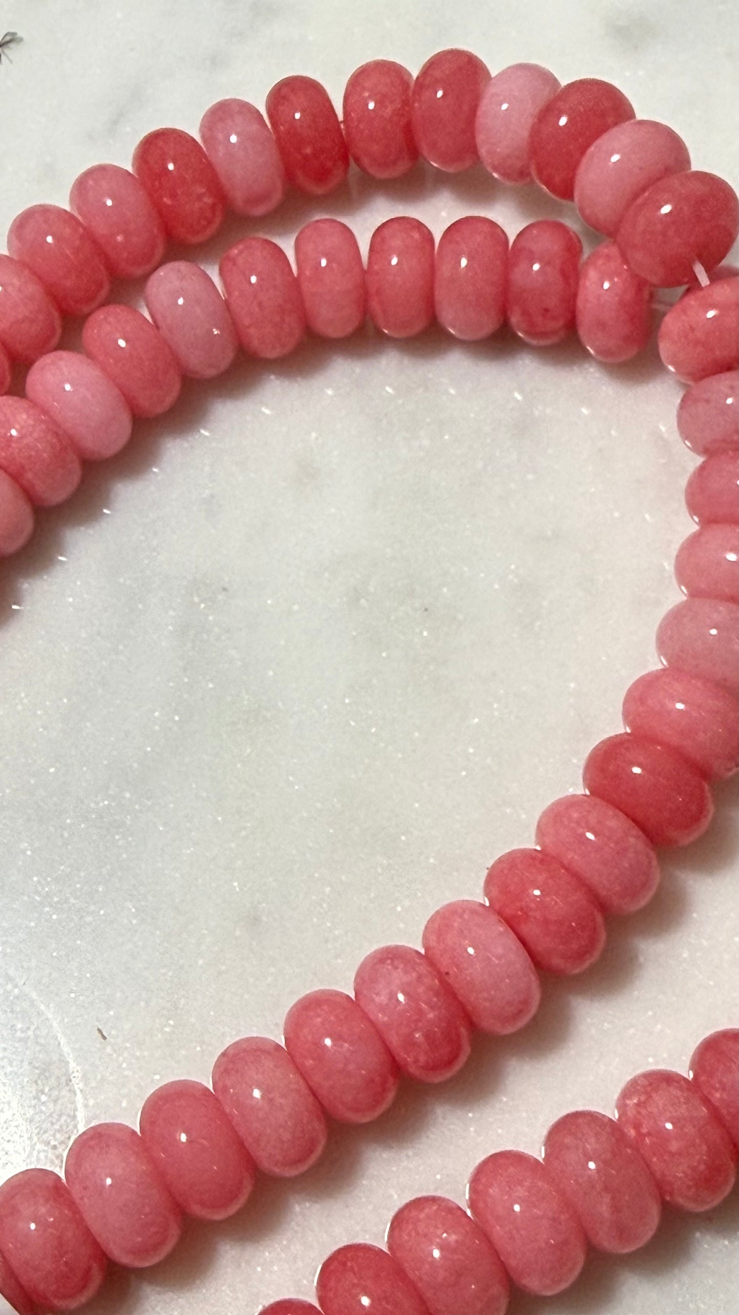 JADE RONDELLE 10MM PINK 1 STRAND