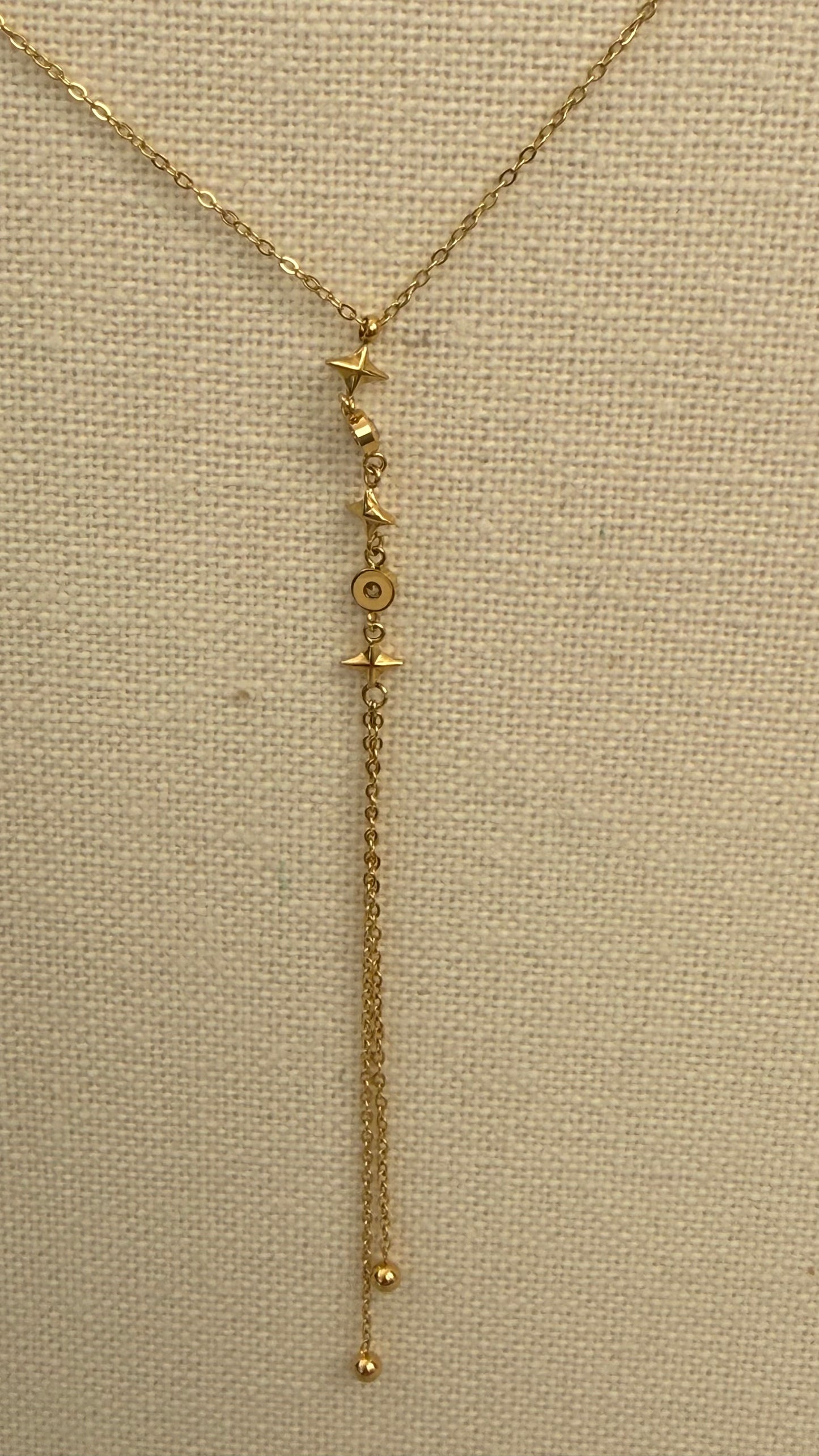 DELICATE NECKLACE Y-CHAIN WITH CLEAR ZIRCONIA 1 PC