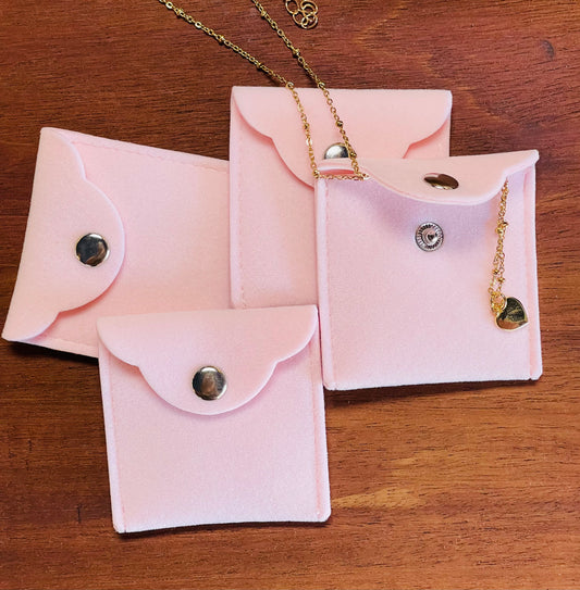 VELVET JEWELRY POUCH WITH SNAP BUTTON 1 PC