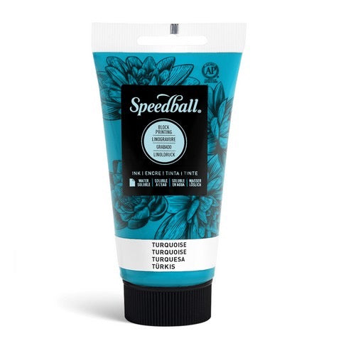 WATER SOLUBLE PRINTING BLOCK INK 2.5 OZ TURQUOISE