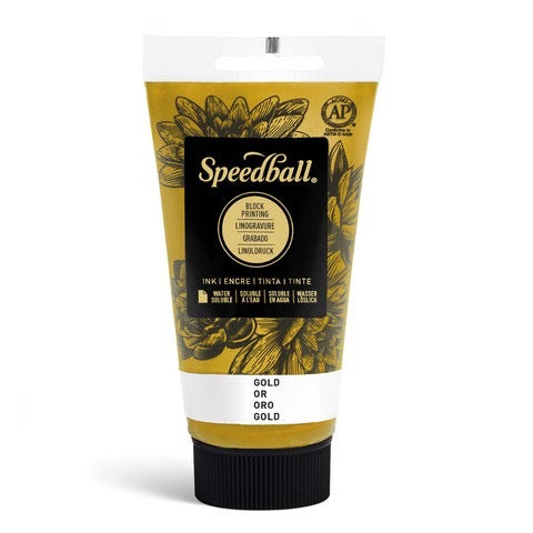 WATER SOLUBLE BLOCK PRINTING INK 2.5 OZ GOLD