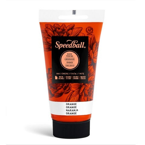 WATER SOLUBLE BLOCK PRINTING INK 2.5 OZ ORANGE