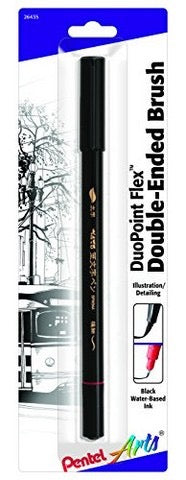 DOUBLE ENDED BRUSH PEN BLACK 1 PC