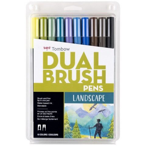 DUAL BRUSH PEN 10 LANDSCAPE COLORS SET