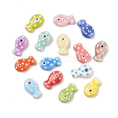 FISH PORCELAIN BEAD 19MM 4 PC
