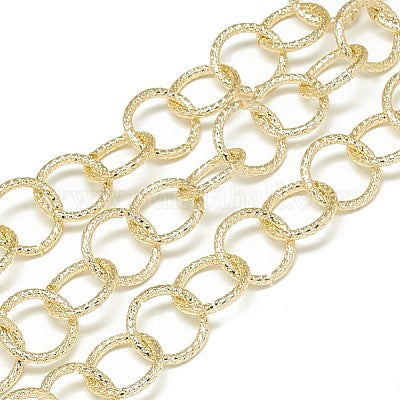 ALUMINUM CHAIN ROLO BELCHER LINKS 15X2MM LEMON CHIFFON COLOR SOLD PER YARD