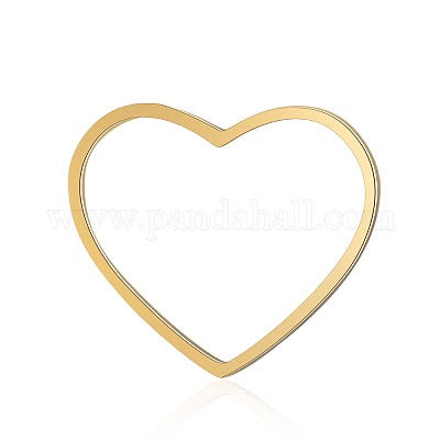 LINK RING HEART 23MM STAINLESS STEEL GOLD PLATE 1PC