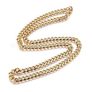 NECKLACE CUBAN CHAIN LINKS 23.4 INCHES STAINLESS STEEL GOLD PLATED 1 PC