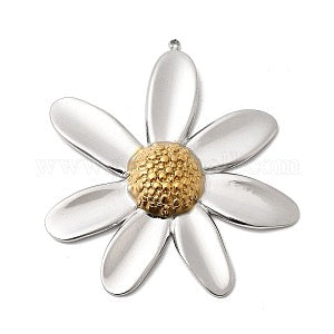 DAISY PENDANT 5MM TWO TONE STAINLESS STEEL 1 PC