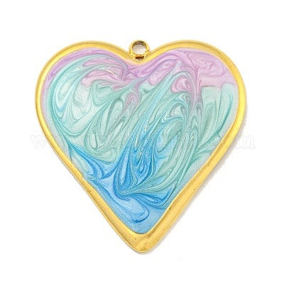 PENDANT HEART STAINLESS STEEL GOLD PLATE 18 KT 31MM 1 PC
