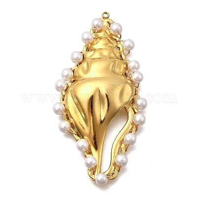PENDANT SHELL CONCH 56X56MM STAINLESS STEEL GOLD PLATE 18KT 1 PC