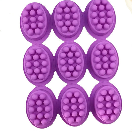 SILICONE MOLD OVAL MASSAGE 9 MOLDS IN ONE. 1 PC