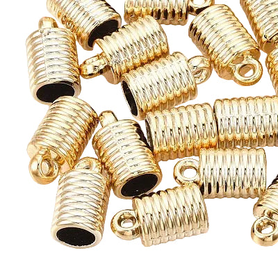ACRYLIC CORD ENDS 14X8MM GOLD 20PC