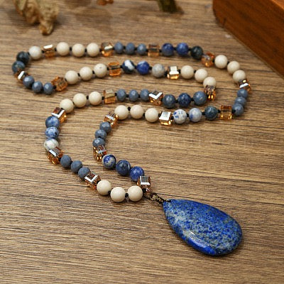 NECKLACE QUARTZ AND CRYSTAL 30 INCHES 1 PC