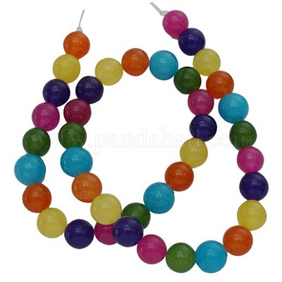 JADE 6MM ROUND COLOR MIX ABOUT 62 BEADS PER 1 STRAND