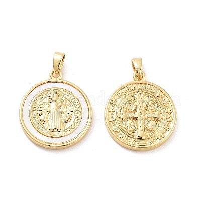 CHARM MEDAL SAINT BENEDICT GOLD PLATED 18 KT 19X22 MM 1 PC