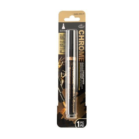 ACRYLIC MARKER GOLD METALLIC CHROME 3MM TIP 1 PC