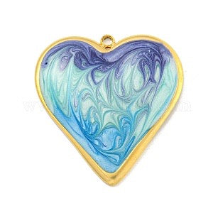 PENDANT HEART STAINLESS STEEL GOLD PLATE 18 KT 31MM 1 PC