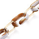 ACRYLIC AND ALUMINUMM CHAIN LIGHT GOLD AND WHEAT 18.5MM LINKS 39.4 INCHES STRAND