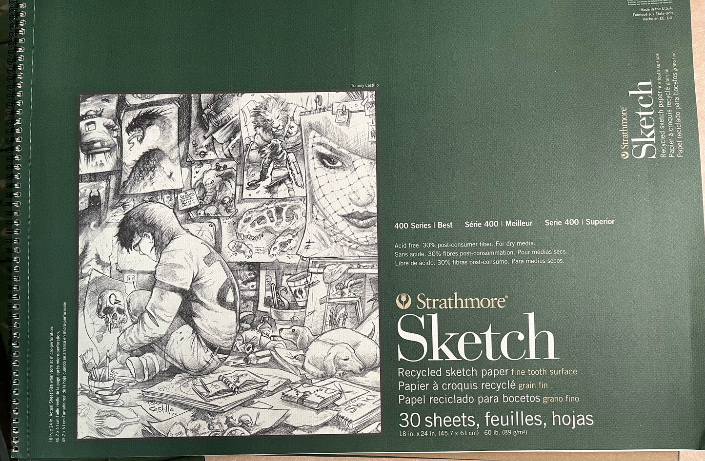 SKETCH PAD 18X24 INCHES 60 LB 30 SHEETS STRATHMORE 400 SERIES