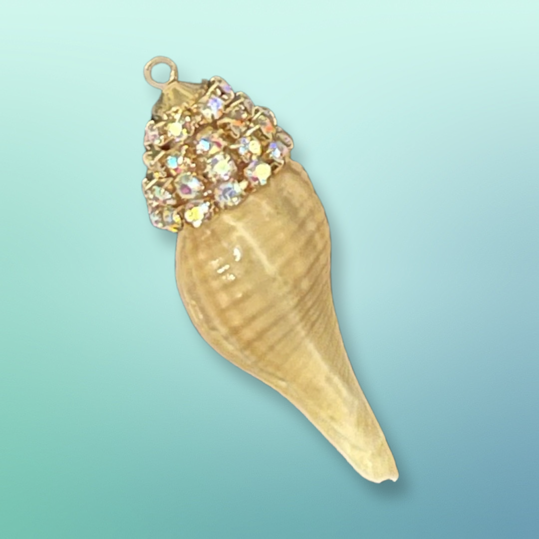 PENDANT SEASHELL RHINESTONES AB 35mm