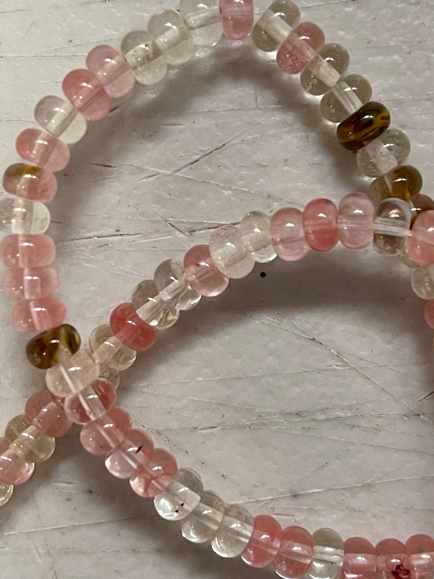 GLASS TIGERSKIN RONDELLE 6X4 MM 1 STRAND