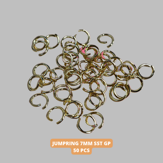 JUMPRING 7MM STAINLESS STEEL GOLD PLATE 20 GA 50 PCS
