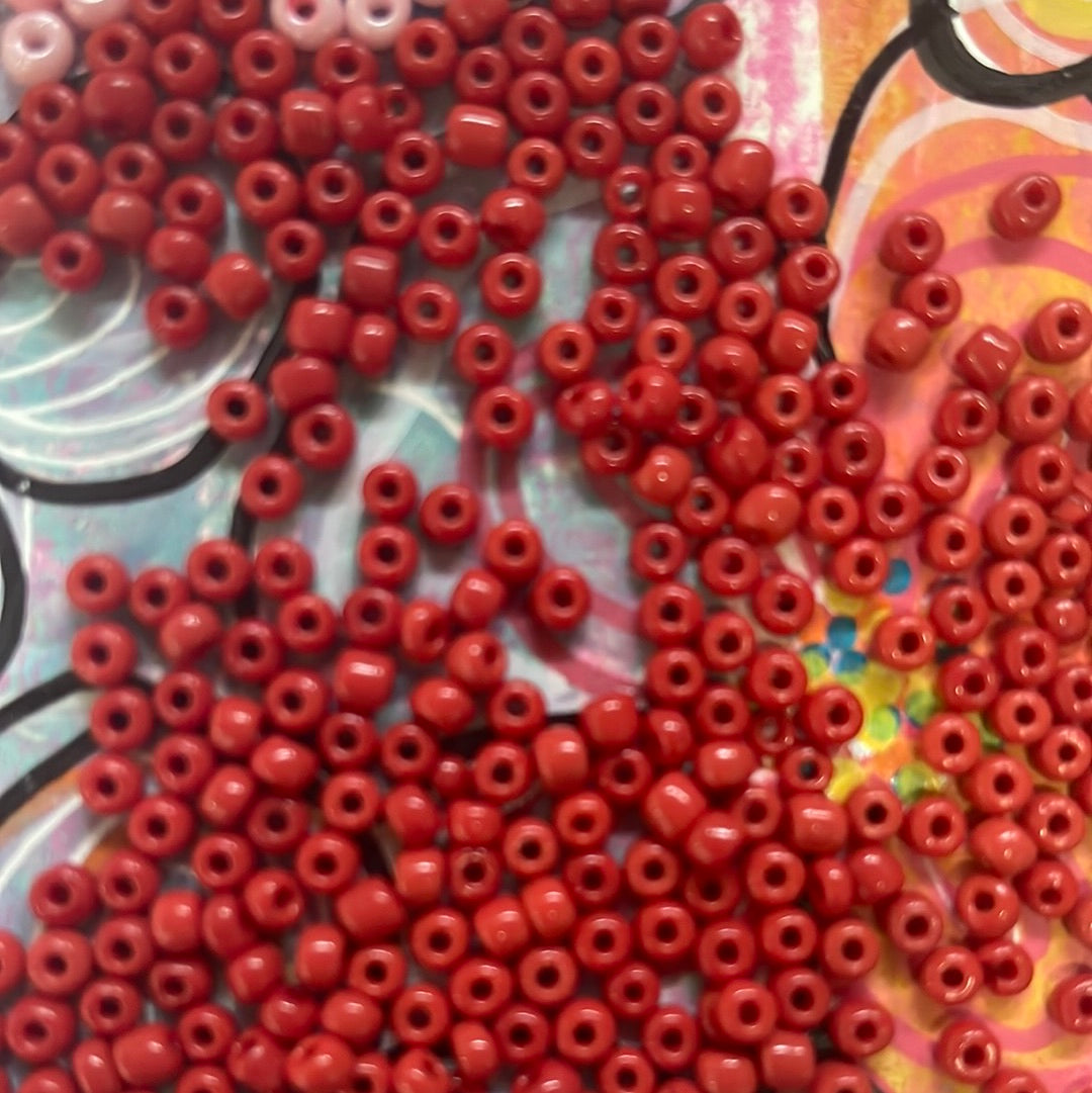 SEED BEAD 6/0 4MM OPAQUE ROUND 45 GRAMS 6 colores