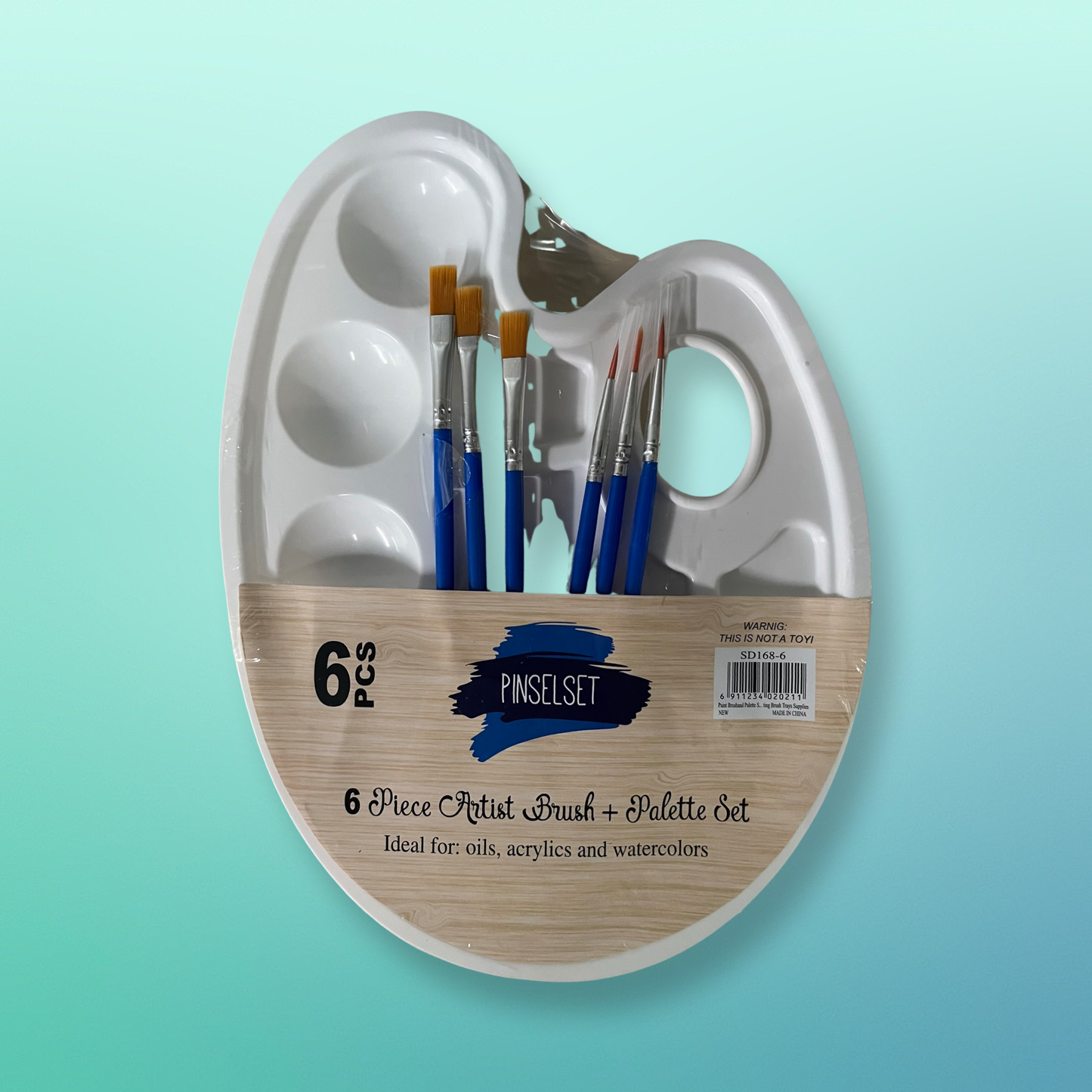 PALETTE AND 6 BRUSH SET