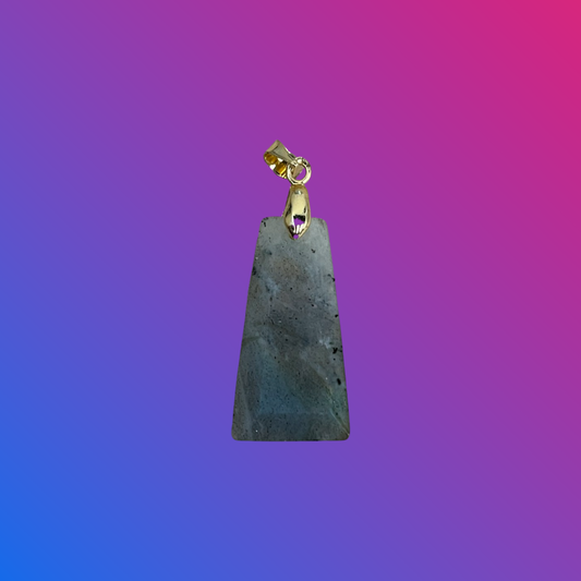 PENDANT TRAPEZOID GOLD PLATED MIXED GEMSTONES 1 PC