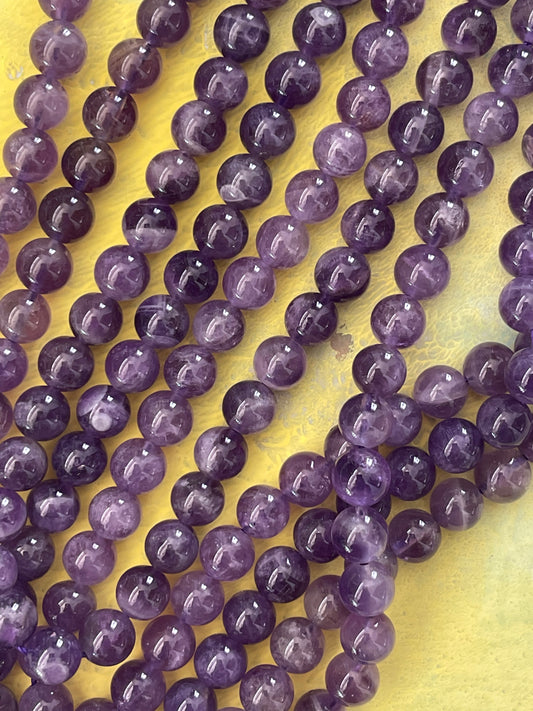 AMETHYST 8MM ROUND 1 STRAND