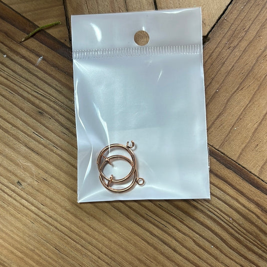EARRING SST CLIP ON ROSE GOLD 18MM