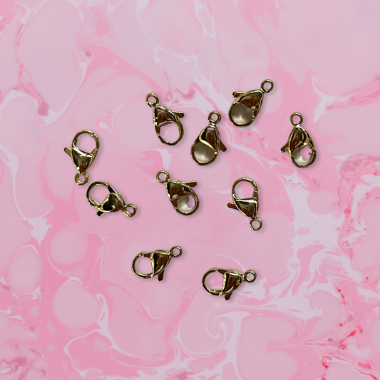LOBSTER 12X7MM STAINLESS STEEL GP 24KT 10PC