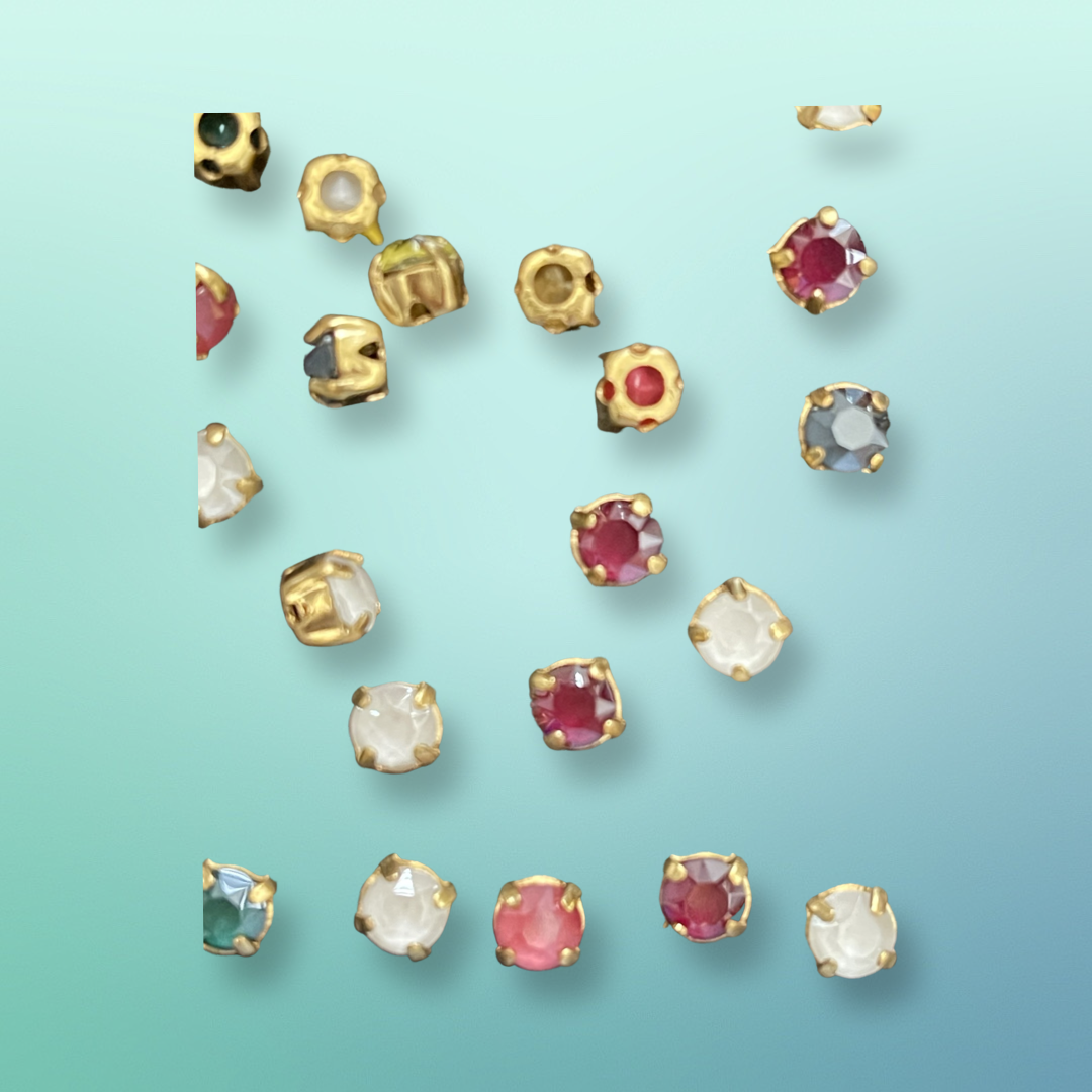RHINESTONE SEW ON JADE STYLE 6MM 10 PC