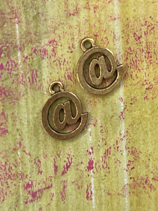 CHARM SYMBOL @ 8MM GOLD OR SILVER PLATE 2 PC