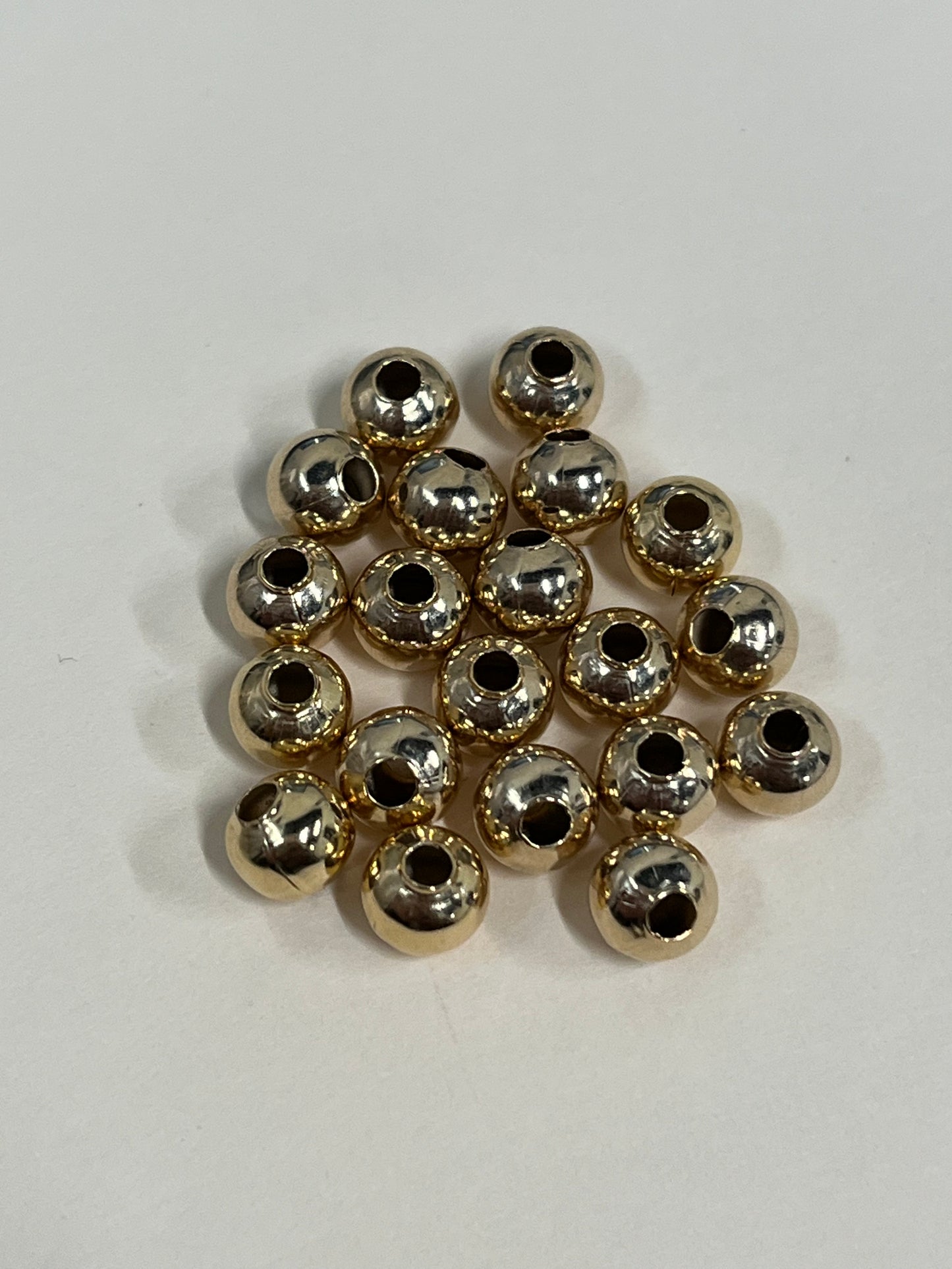 BEAD SST GOLD ROUND 6X5MM HOLE 2.2MM 20 PCS