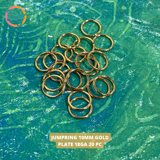 JUMPRING 10MM GOLD PLATE 18 GA 20 PC