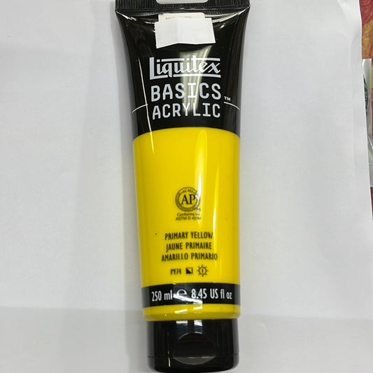 LIQUITEX BASICS ACRYLIC PRIMARY YELLOW 250ML