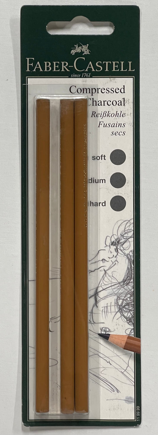 PENCIL SET COMPRESSED CHARCOAL FABER CASTEL SET 3PC
