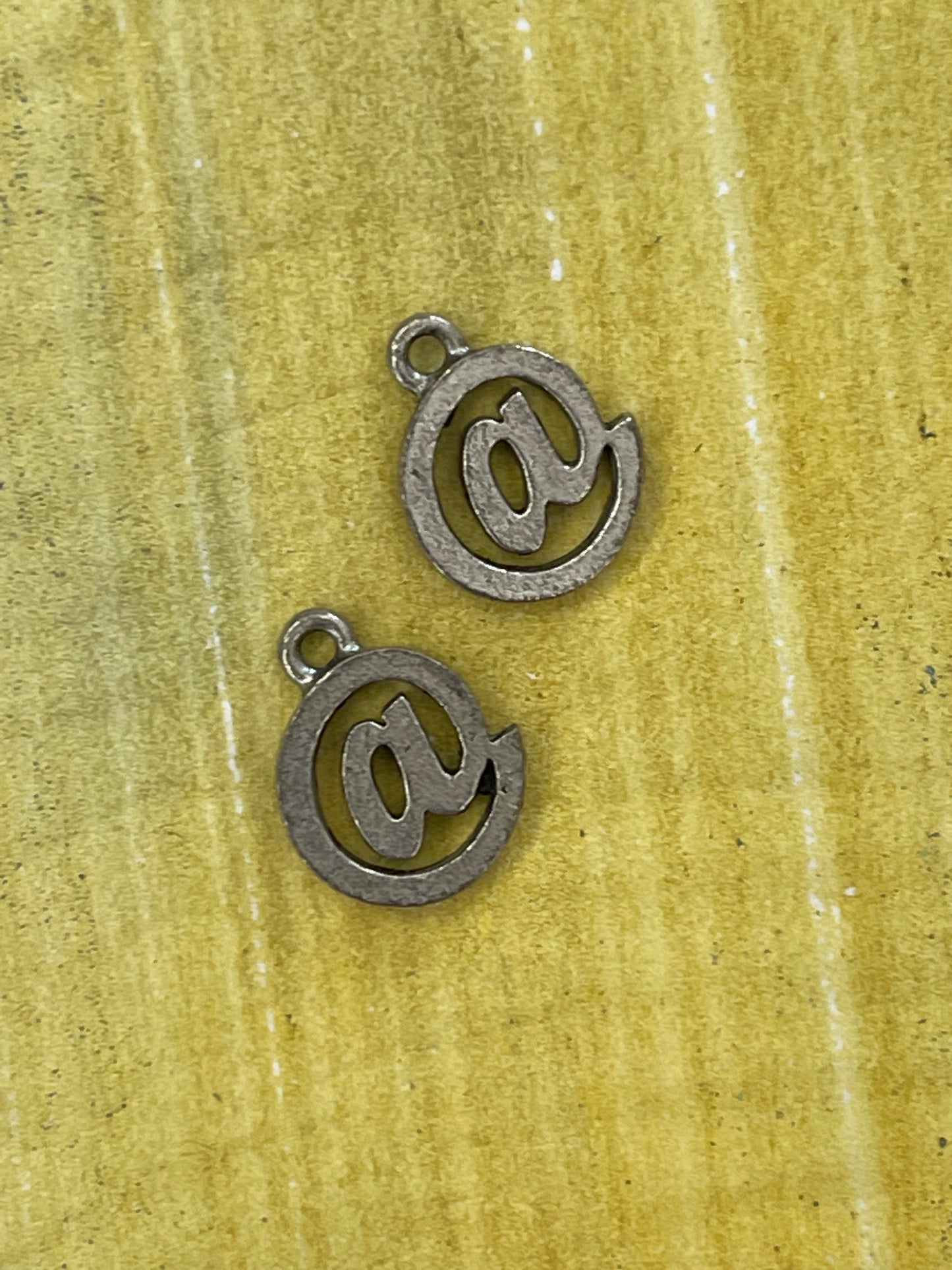 CHARM SYMBOL @ 8MM GOLD OR SILVER PLATE 2 PC
