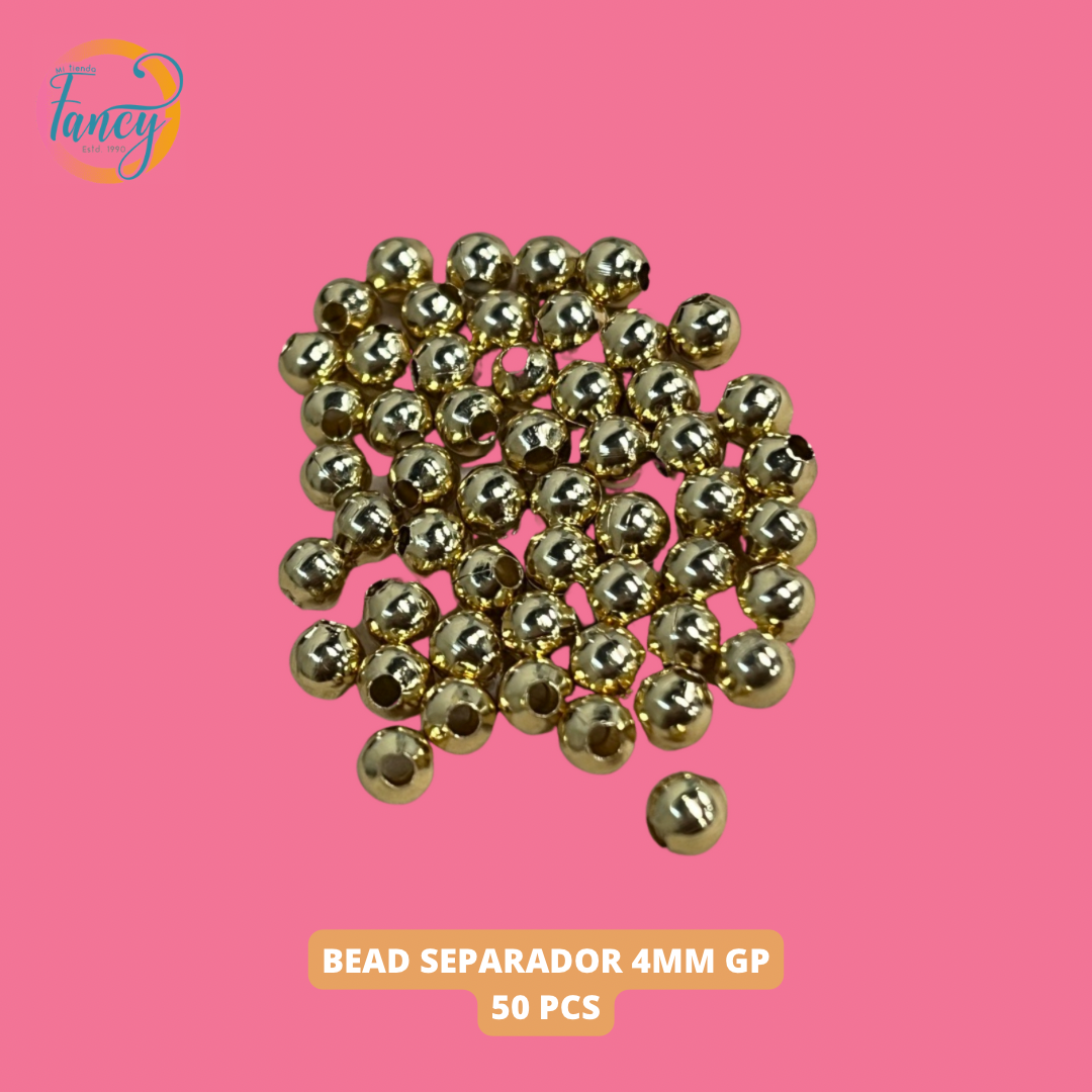 BEAD SEPARADOR 4x3.5mm stainless steel DOBLE ENCHAPE 18 KT 50 PCS