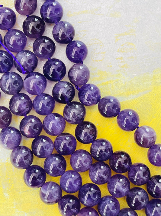 AMETHYST 10 MM ROUND 7.6 INCHES 1 STRAND