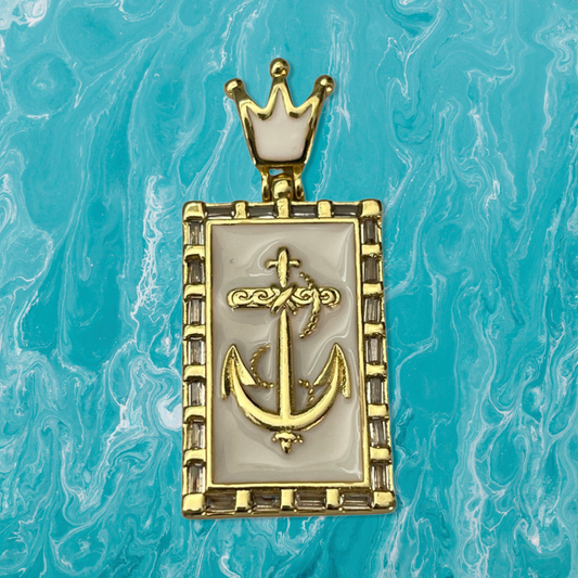 PENDANT ANCHOR RECTANGULAR CROWN 18x30 MM GP 18KT 1 PC