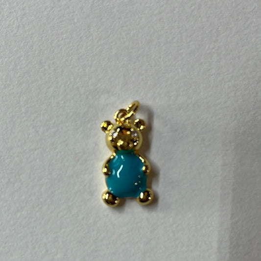 CHARM BEAR ENAMEL GP 18KT 25MM MIX COLORS